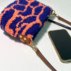 Ohpunch Pochette Lido DIY punch needle bag showing inside capacity, fits phone and essentials.