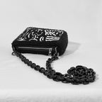 Ohpunch Pochette Water Cipher punch needle DIY bag with detachable black chain strap.